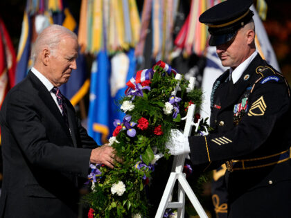 President Joe Biden lays a wreath at the Tomb of …