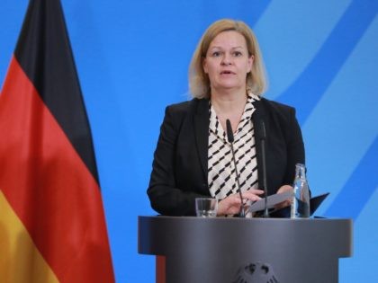 BERLIN, GERMANY - JANUARY 14: German Interior Minister Nancy Faeser and European Union Com