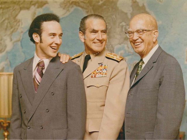 Lt. Elmo Russell Zumwalt, III alongside his father, Admiral Elmo Zumwalt, Jr., USN and grandfather E. H. Zumwalt.